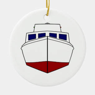 Adorno De Cerámica Barco de pesca de madera viejo - crucero de cabina