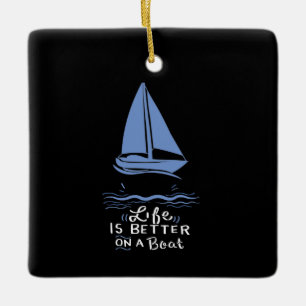 Adorno De Cerámica Barco de vela