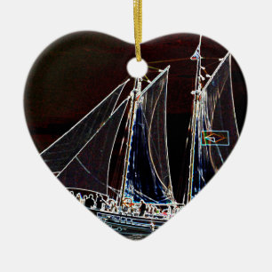 Adorno De Cerámica Barco de Vela- Fotografía Abstracta