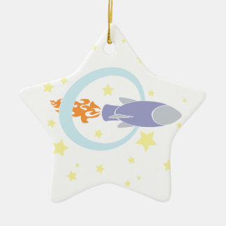 Adorno De Cerámica Barco espacial retro de Rocket Kids