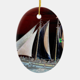 Adorno De Cerámica Barcos a vela