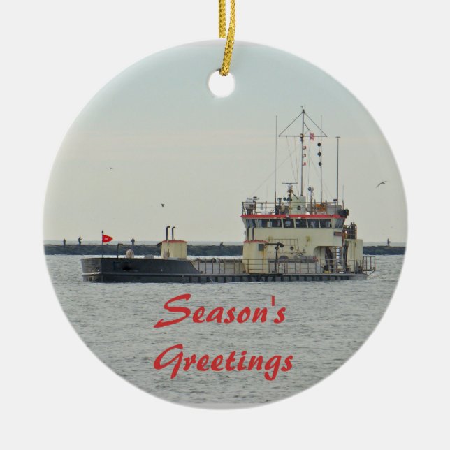 Adorno De Cerámica Barge adentro la entrada Season'sGreetings de (Frente)
