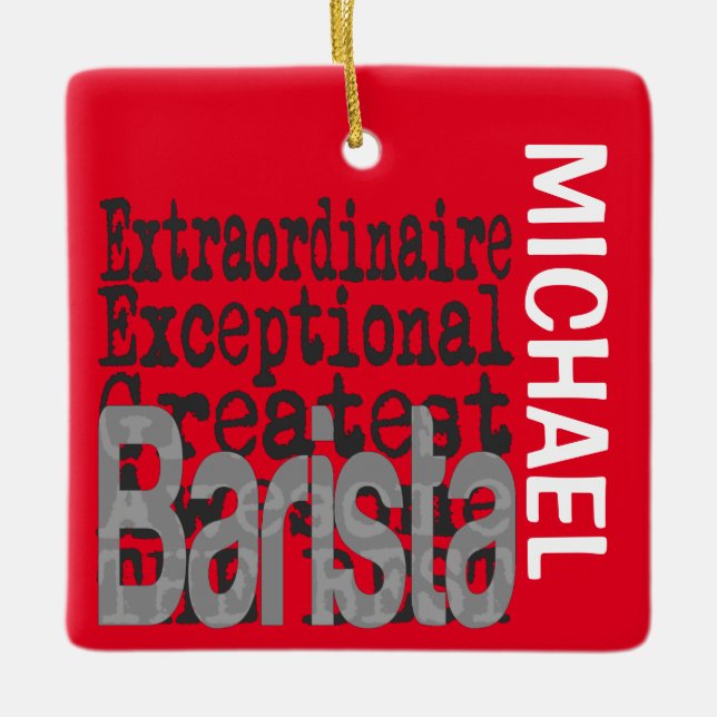 Adorno De Cerámica Barista Extraordinaire PERSONALIZADO (Anverso)