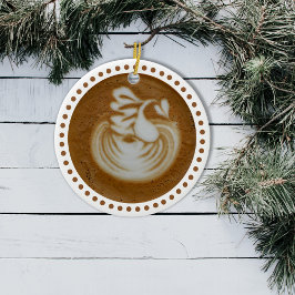 Adorno De Cerámica Baristas Florales En Latte