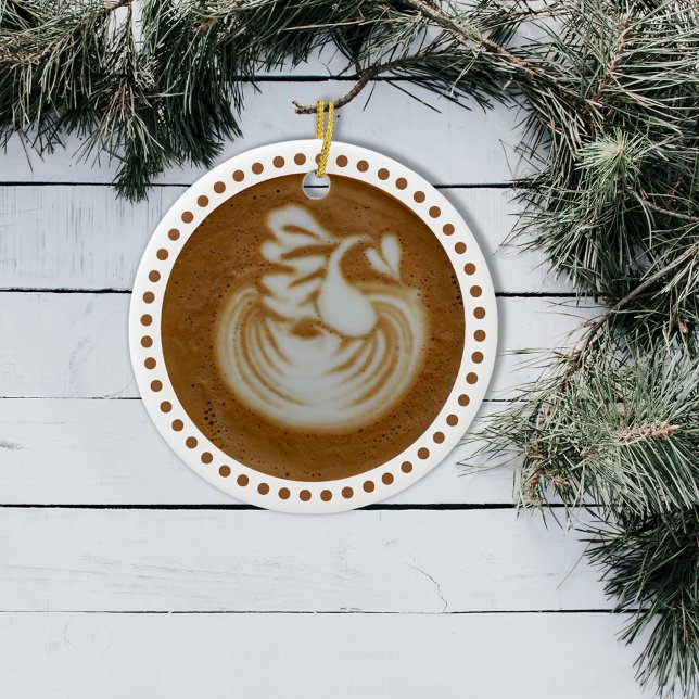 Adorno De Cerámica Baristas Florales En Latte (Subido por el creador)