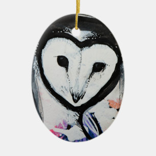 Adorno De Cerámica Barn Owl Art