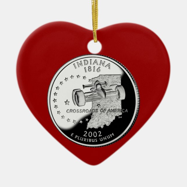 Adorno De Cerámica Barrio Estatal de Indiana Faux del otro lado (Frente)