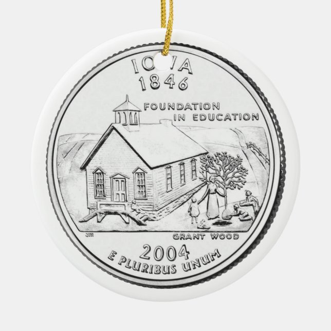 Adorno De Cerámica Barrio Estatal de Iowa (Frente)
