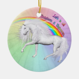 Adorno De Cerámica Barrios de lluvia y Unicornios
