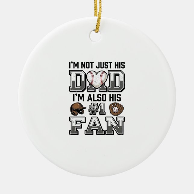 Adorno De Cerámica Baseball Dad Number 1 Fan Vintage Shirt Design_1 (Frente)