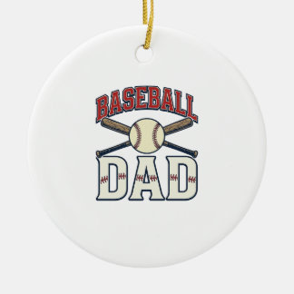 Adorno De Cerámica Baseball Dad Vintage Engraving Shirt Design_1