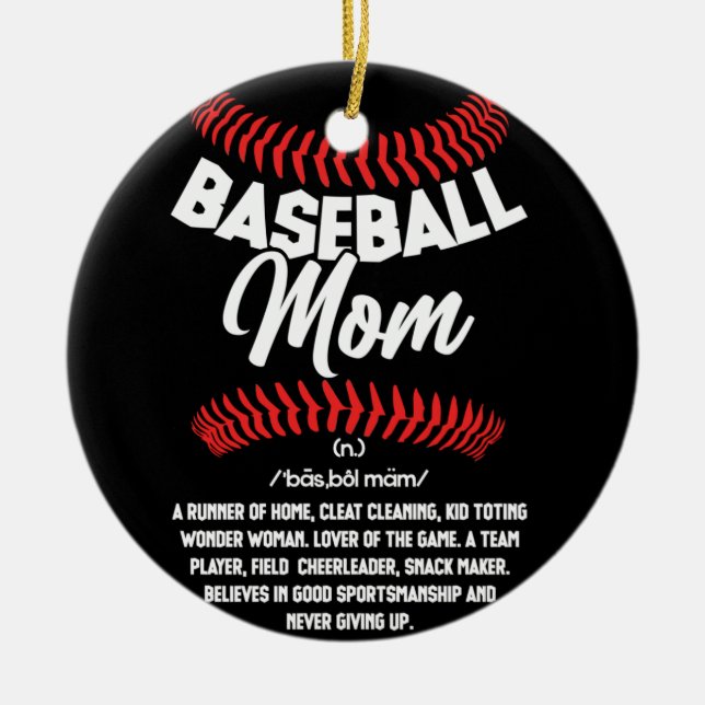 Adorno De Cerámica Baseball Mom Definition Sport Sofball (Frente)