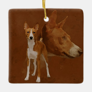 Adorno De Cerámica Basenji