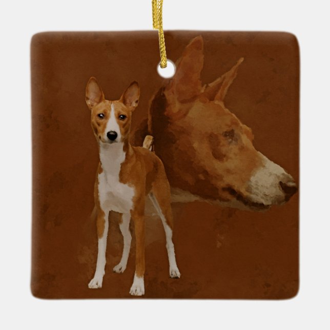 Adorno De Cerámica Basenji (Anverso)
