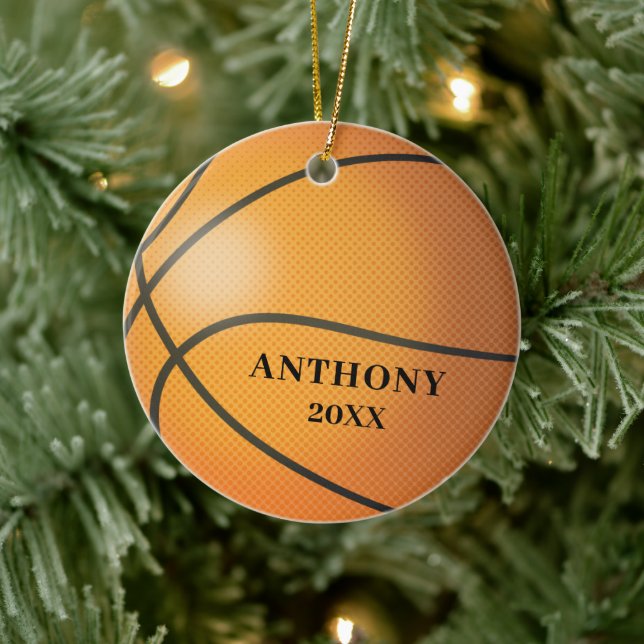 Adorno De Cerámica Basketball Personalized Christmas (Árbol)