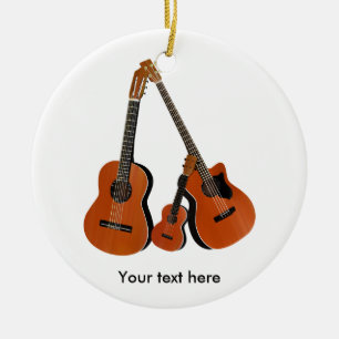 Adorno De Cerámica Bass acústico de guitarra popular y Ukulele
