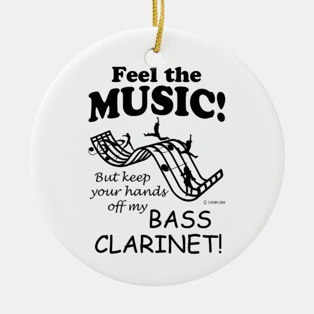 Adorno De Cerámica Bass Clarinet Siente La Música (Frente)
