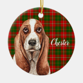 Adorno De Cerámica Basset Hound  Dog Personalized