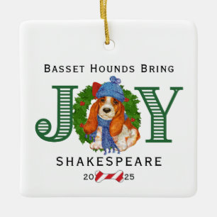 Adorno De Cerámica Bassett Hounds Bring Joy
