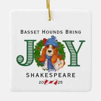 Adorno De Cerámica Bassett Hounds Bring Joy