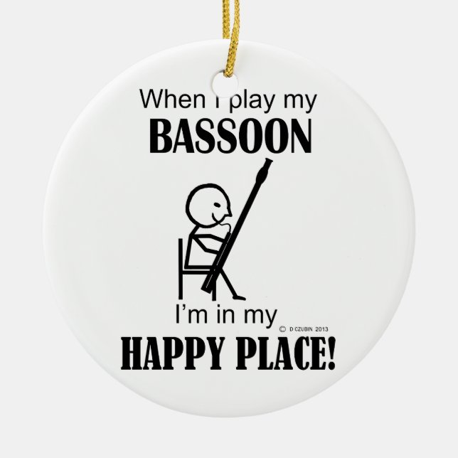 Adorno De Cerámica Bassoon Happy Place (Frente)