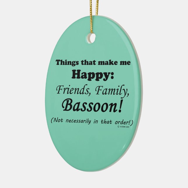 Adorno De Cerámica Bassoon me hace feliz (Izquierda)