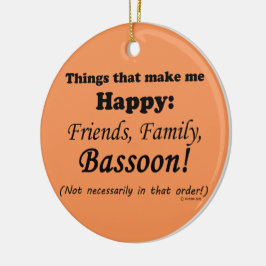 Adorno De Cerámica Bassoon me hace feliz