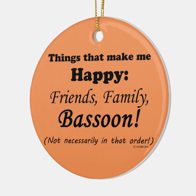 Adorno De Cerámica Bassoon me hace feliz (Izquierda)