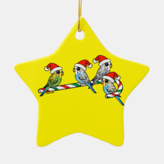 Adorno De Cerámica Bastón de caramelo Santa Budgies