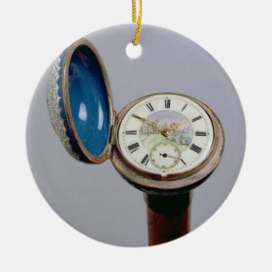 Adorno De Cerámica Bastón del artilugio del reloj (esmalte del
