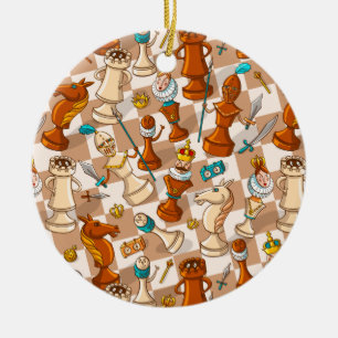 Adorno De Cerámica Batalla de ajedrez