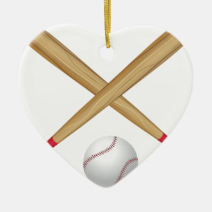 Adorno De Cerámica Bate de béisbol y bola