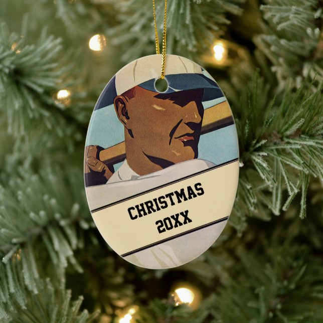 Adorno De Cerámica Batería de béisbol para deportes de época, arte es (Árbol)