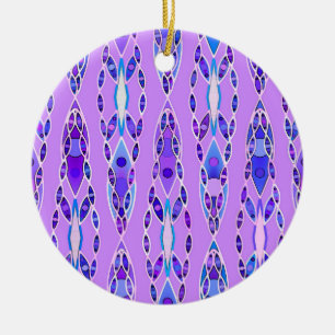 Adorno De Cerámica Batik tribal - Lavanda, azul y violeta