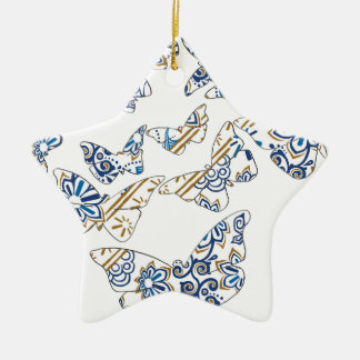 Adorno De Cerámica batik y mariposa no.4