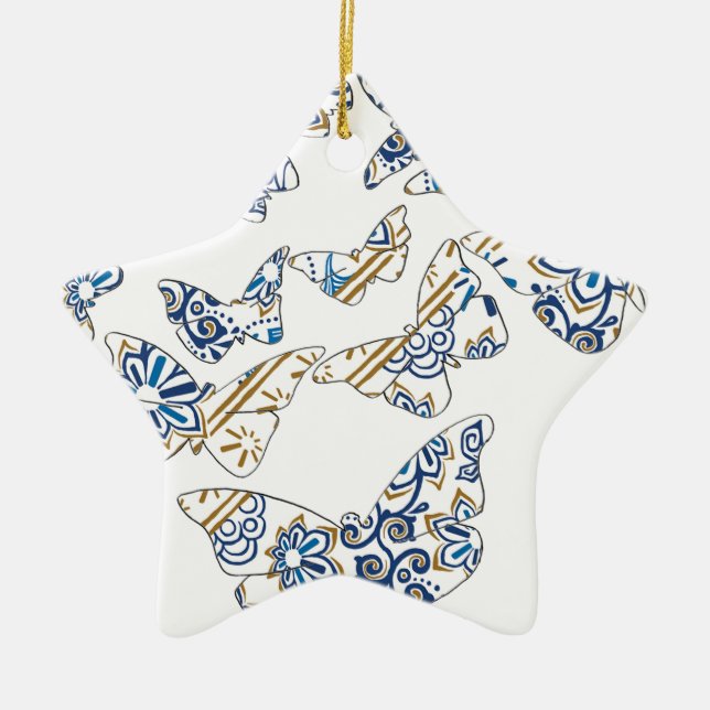 Adorno De Cerámica batik y mariposa no.4 (Frente)