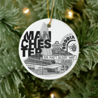 Adorno De Cerámica Bauble de los Navidades Unidos de Manchester