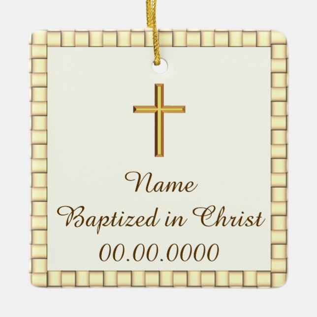 Adorno De Cerámica Bautismo (Anverso)