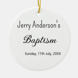Adorno De Cerámica Bautismo católico niños modernos simple QR mínimo