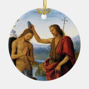 Adorno De Cerámica Bautismo de Cristo de Pedro Perugino