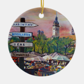 Adorno De Cerámica Baviera Viktualienmarkt de Munich con los postes
