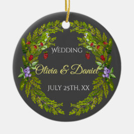 Adorno De Cerámica Bayas y setas de la selva acuática boda wr