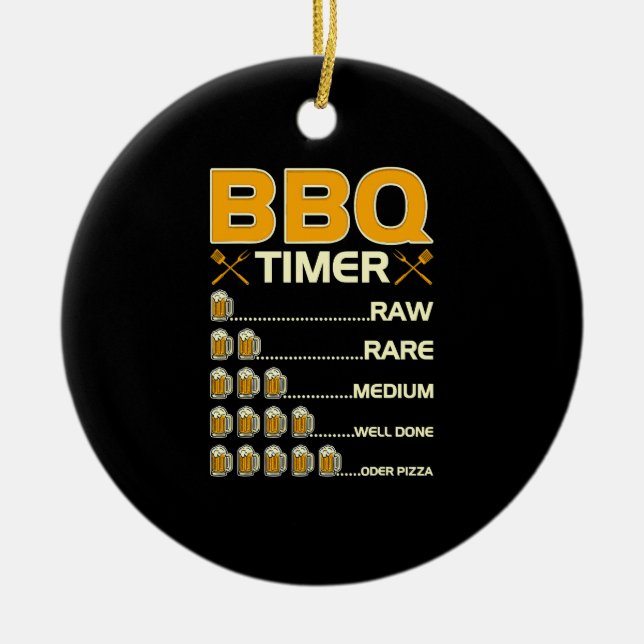Adorno De Cerámica BBQ Timer Grilling Beer (Frente)