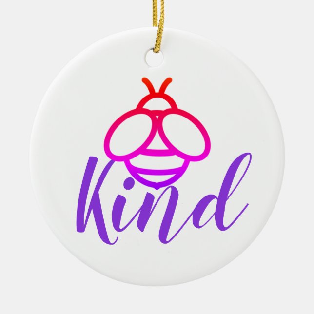 Adorno De Cerámica Be Kind - diseño lindo de abejas (Frente)