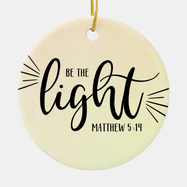 Adorno De Cerámica Be the Light Matthew 5:14 (Frente)