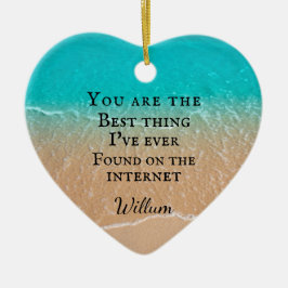 Adorno De Cerámica Beach couple photo Valentine