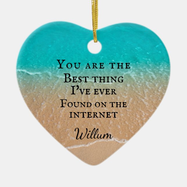 Adorno De Cerámica Beach couple photo Valentine (Frente)