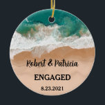 Adorno De Cerámica Beach Engaged Keepsake Engagement 2022<br><div class="desc">Engagement Keepsake 2022 First Christmas Engaged Ceramic Ornament</div>