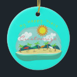 Adorno De Cerámica Beach Happy Place Thunder_Cove<br><div class="desc">qué mejor que una cálida playa tropical soleada para relajarse. personaliza cambiando a tu nombre</div>
