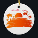 Adorno De Cerámica Beach Sunrise Sunset Thunder_Cove<br><div class="desc">Beach Sunrise Sunset palmeras a personalizar,  personalizándolas cambiando a tu nombre</div>